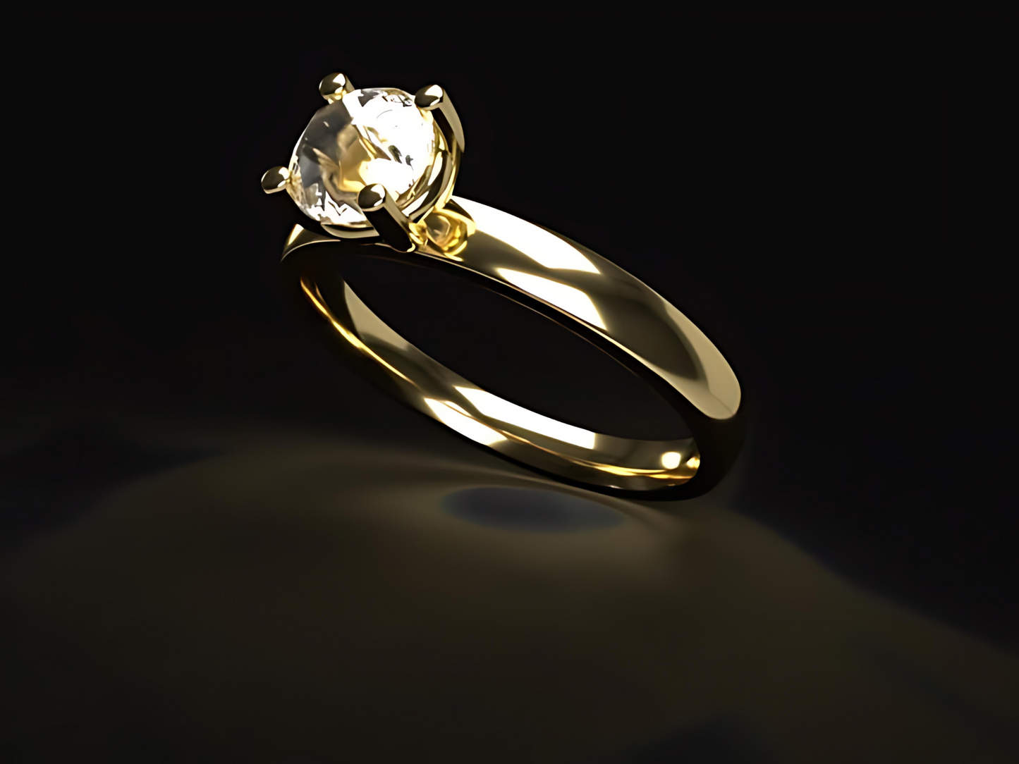 Handmade 18K gold ring with natural Vs high quality Diamond. Engagement ring. IGI certificate.