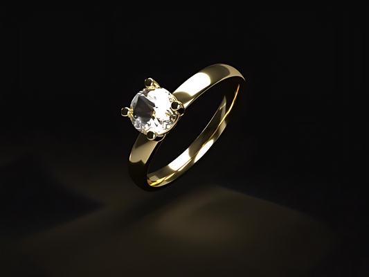 Handmade 18K gold ring with natural Vs high quality Diamond. Engagement ring. IGI certificate.