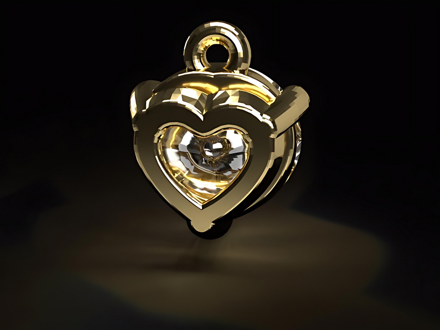 Handmade gold pendant for necklace with Vs high quality natural Diamond.