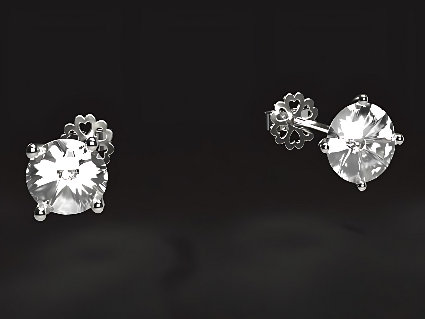 Handmade gold earrings with Vs high quality natural Diamonds.