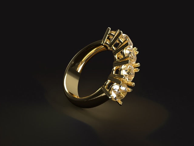 Handmade gold ring with 0.47ct. natural high quality Diamonds. IGI certifikate.
