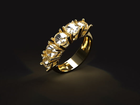 Handmade gold ring with 0.47ct. natural high quality Diamonds. IGI certifikate.