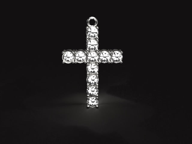 Handmade gold cross pendant for necklace with natural 1.1 ct. Vs high quality Diamonds.