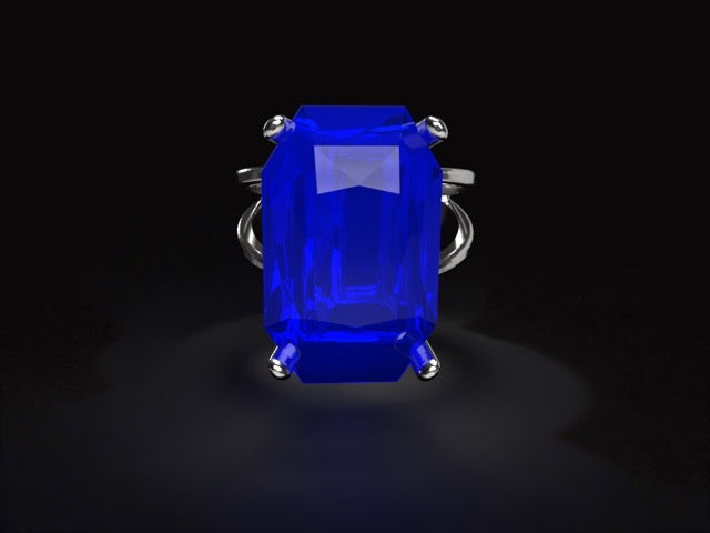 Handmade gold or platina ring with heated 0.84 ct natural Royal blue Sapphire.