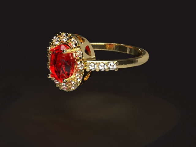 Handmade gold or platina ring with 0.71 ct. unheated natural Burmese red Ruby & Vvs1 high quality natural Diamonds.