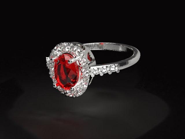 Handmade gold or platina ring with 0.71 ct. unheated natural Burmese red Ruby & Vvs1 high quality natural Diamonds.
